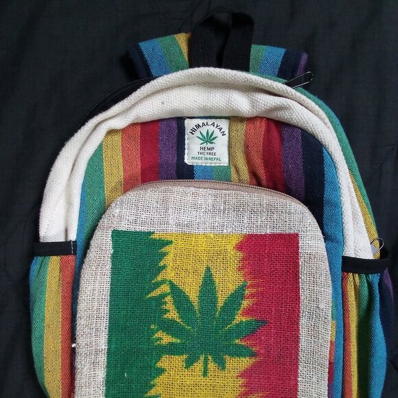Himalayan Hemp Rainbow Mini Backpack - Picture 2 of 5